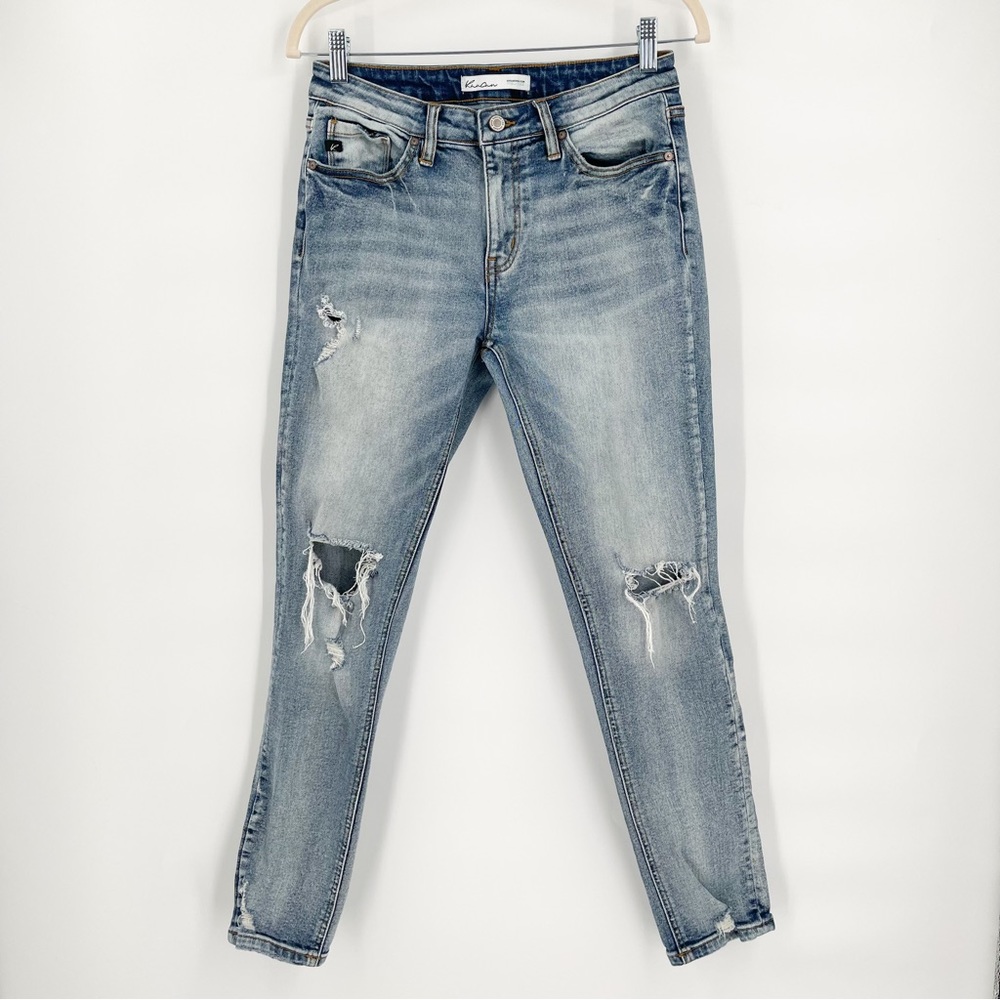 KanCan Distressed Skinny Jeans Medium Wash with Fading Women’s Size 25